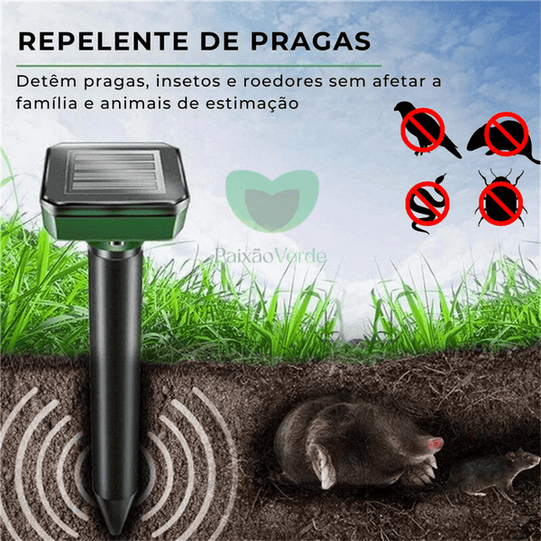 Espanta Pombo SENTRIK Repelente Solar Ultrassônico – Paixão Verde